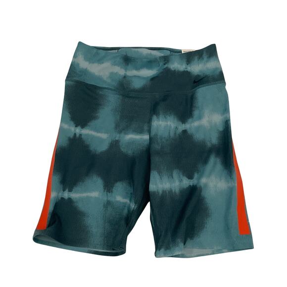 Nike One Luxe Tight Fit 7” Blue Tie Dye Biker Shorts - Size Small - NEW - Picture 1 of 12